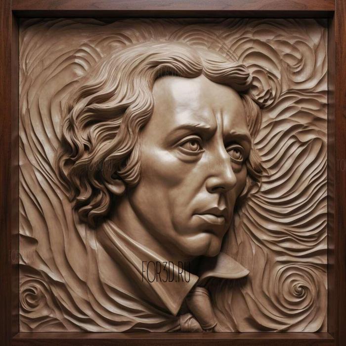 Fryderyk Chopin 3 stl model for CNC